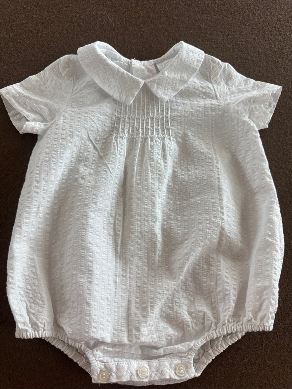 Edgehill Collection White Textured Bubble One-Piece